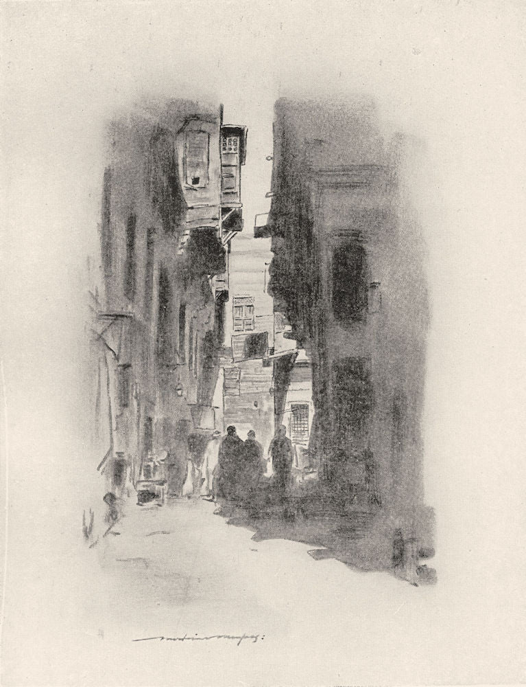 EGYPT. A Cairo Street 1920 old antique vintage print picture